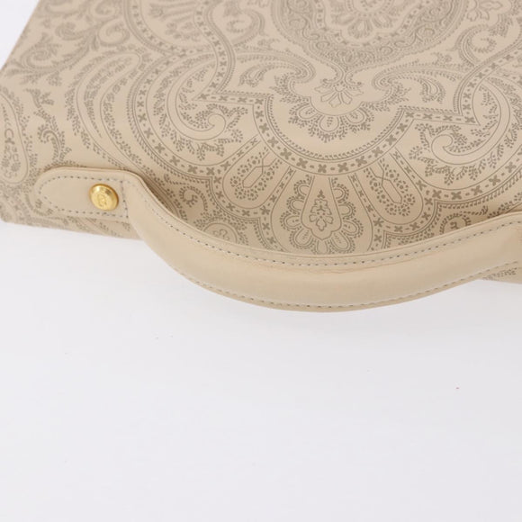 VALENTINO Shoulder Bag Leather 2way Ivory Gold Auth BA14149V