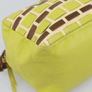 Miu Miu Shoulder Bag Leather LIme Green Gold Auth BA14150-15