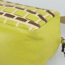 Miu Miu Shoulder Bag Leather LIme Green Gold Auth BA14150-16