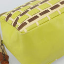 Miu Miu Shoulder Bag Leather LIme Green Gold Auth BA14150-9