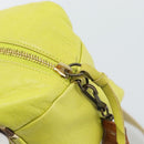 Miu Miu Shoulder Bag Leather LIme Green Gold Auth BA14150-10
