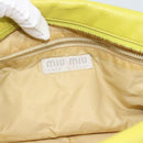 Miu Miu Shoulder Bag Leather LIme Green Gold Auth BA14150-17
