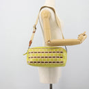Miu Miu Shoulder Bag Leather LIme Green Gold Auth BA14150-22