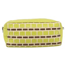 Miu Miu Shoulder Bag Leather LIme Green Gold Auth BA14150-2