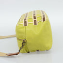 Miu Miu Shoulder Bag Leather LIme Green Gold Auth BA14150-3