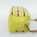 Miu Miu Shoulder Bag Leather LIme Green Gold Auth BA14150-4