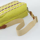 Miu Miu Shoulder Bag Leather LIme Green Gold Auth BA14150-7