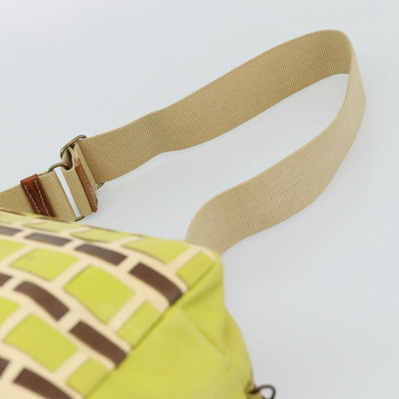Miu Miu Shoulder Bag Leather LIme Green Gold Auth BA14150