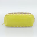 Miu Miu Shoulder Bag Leather LIme Green Gold Auth BA14150-5