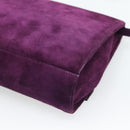 Salvatore Ferragamo Vala Shoulder Bag Suede Purple Gold Auth BA14151A-15
