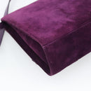 Salvatore Ferragamo Vala Shoulder Bag Suede Purple Gold Auth BA14151A-16