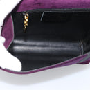 Salvatore Ferragamo Vala Shoulder Bag Suede Purple Gold Auth BA14151A-11