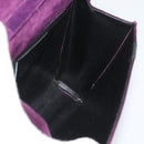 Salvatore Ferragamo Vala Shoulder Bag Suede Purple Gold Auth BA14151A-17