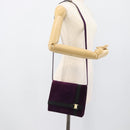 Salvatore Ferragamo Vala Shoulder Bag Suede Purple Gold Auth BA14151A-21