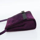Salvatore Ferragamo Vala Shoulder Bag Suede Purple Gold Auth BA14151A-3