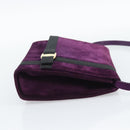 Salvatore Ferragamo Vala Shoulder Bag Suede Purple Gold Auth BA14151A-4