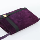 Salvatore Ferragamo Vala Shoulder Bag Suede Purple Gold Auth BA14151A-6