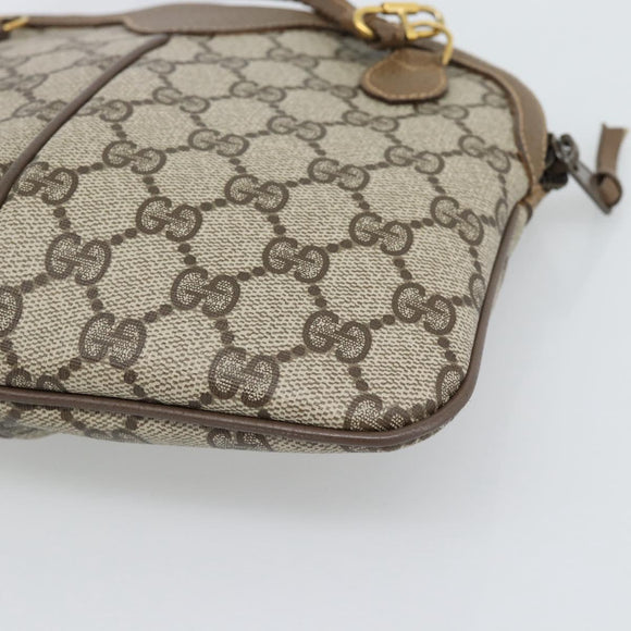 GUCCI GG Supreme Web Sherry Line Bag PVC Beige Gold 98 02 047 Auth BA14152