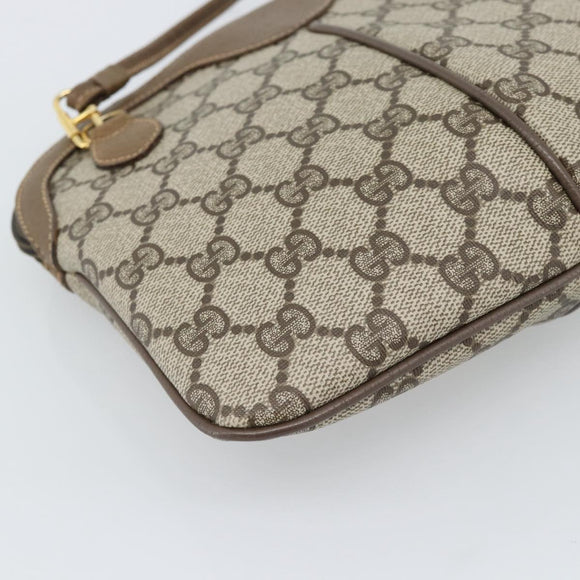 GUCCI GG Supreme Web Sherry Line Bag PVC Beige Gold 98 02 047 Auth BA14152