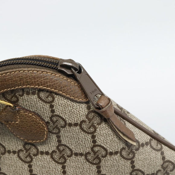GUCCI GG Supreme Web Sherry Line Bag PVC Beige Gold 98 02 047 Auth BA14152
