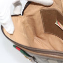 GUCCI GG Supreme Web Sherry Line Bag PVC Beige Gold 98 02 047 Auth BA14152-20