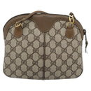 GUCCI GG Supreme Web Sherry Line Bag PVC Beige Gold 98 02 047 Auth BA14152-2