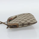 GUCCI GG Supreme Web Sherry Line Bag PVC Beige Gold 98 02 047 Auth BA14152-3