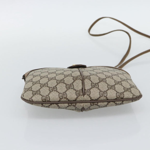 GUCCI GG Supreme Web Sherry Line Bag PVC Beige Gold 98 02 047 Auth BA14152