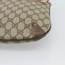 GUCCI GG Supreme Web Sherry Line Shoulder Bag PVC Beige Gold Auth BA14154-15