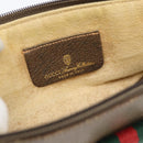 GUCCI GG Supreme Web Sherry Line Shoulder Bag PVC Beige Gold Auth BA14154-17
