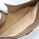 GUCCI GG Supreme Web Sherry Line Shoulder Bag PVC Beige Gold Auth BA14154-21