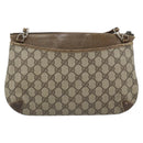 GUCCI GG Supreme Web Sherry Line Shoulder Bag PVC Beige Gold Auth BA14154-2