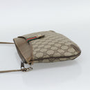 GUCCI GG Supreme Web Sherry Line Shoulder Bag PVC Beige Gold Auth BA14154-3