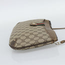 GUCCI GG Supreme Web Sherry Line Shoulder Bag PVC Beige Gold Auth BA14154-5
