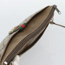 GUCCI GG Supreme Web Sherry Line Shoulder Bag PVC Beige Gold Auth BA14154-6