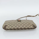 GUCCI GG Supreme Web Sherry Line Shoulder Bag PVC Beige Gold Auth BA14154-5