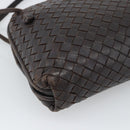 BOTTEGA VENETA INTRECCIATO Shoulder Bag Leather Brown Silver Auth BA14156-14