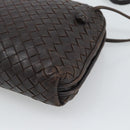 BOTTEGA VENETA INTRECCIATO Shoulder Bag Leather Brown Silver Auth BA14156-15