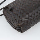 BOTTEGA VENETA INTRECCIATO Shoulder Bag Leather Brown Silver Auth BA14156-16