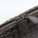 BOTTEGA VENETA INTRECCIATO Shoulder Bag Leather Brown Silver Auth BA14156-10