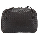 BOTTEGA VENETA INTRECCIATO Shoulder Bag Leather Brown Silver Auth BA14156-13