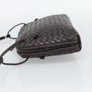 BOTTEGA VENETA INTRECCIATO Shoulder Bag Leather Brown Silver Auth BA14156-3