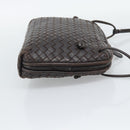 BOTTEGA VENETA INTRECCIATO Shoulder Bag Leather Brown Silver Auth BA14156-4