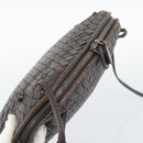BOTTEGA VENETA INTRECCIATO Shoulder Bag Leather Brown Silver Auth BA14156-6