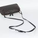 BOTTEGA VENETA INTRECCIATO Shoulder Bag Leather Brown Silver Auth BA14156-7