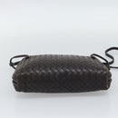 BOTTEGA VENETA INTRECCIATO Shoulder Bag Leather Brown Silver Auth BA14156-5
