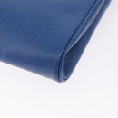 CELINE Circle Shoulder Bag Leather Blue Gold Auth BA14157V-17