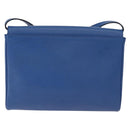 CELINE Circle Shoulder Bag Leather Blue Gold Auth BA14157V-2