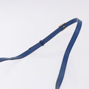 CELINE Circle Shoulder Bag Leather Blue Gold Auth BA14157V-8