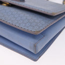Salvatore Ferragamo Vala Chain Shoulder Bag Leather Blue Gold Auth BA14158-14